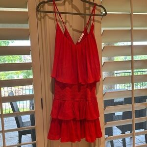 Mustard Seed Red Silk Romper
